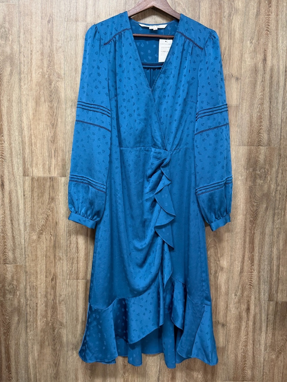Veronica Beard Miriam Wrap-Effect Ruffled Satin-Jacquard Midi Dress